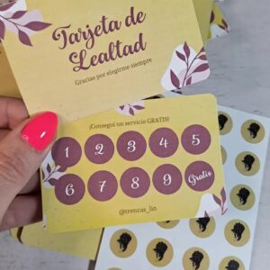 Calcomanías para 100 tarjetas de fidelidad