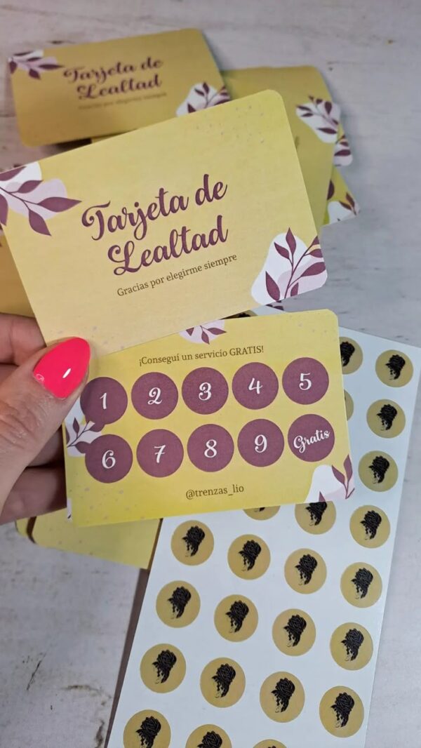 Calcomanías para 100 tarjetas de fidelidad