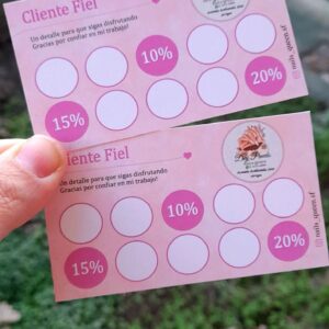 Tarjetas de fidelidad doble cara