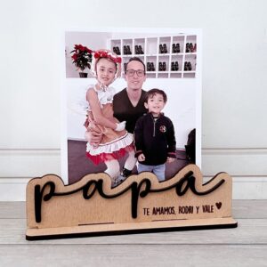 Porta foto para tamaño 1/2 carta impreso de MDF, personalizable en el formato adaptado