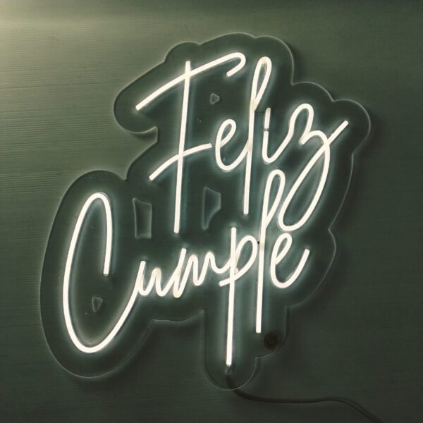 Neón "Feliz Cumple" de 60x60cm acrílico