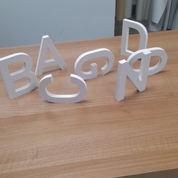Letras o números de PVC de 3mm de grosor