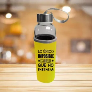 "PACHON DE VIDRIO DE 500ML CON FUNDA DE NEOPRENO AMARILLO "