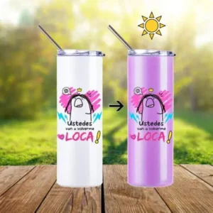 "TUMBLER COLOR CHANGING RAYOS UV BLANCO A LILA "