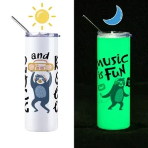 "TUMBLER COLOR CHANGING GLOW BLANCO A VERDE FLUORESCENTE "