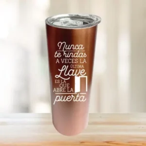 "VASO DE ACERO INOXIDABLE COLOR ROSA ORO DE 20 ONZAS "