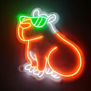 Rótulo Neón Capibara con lentes
