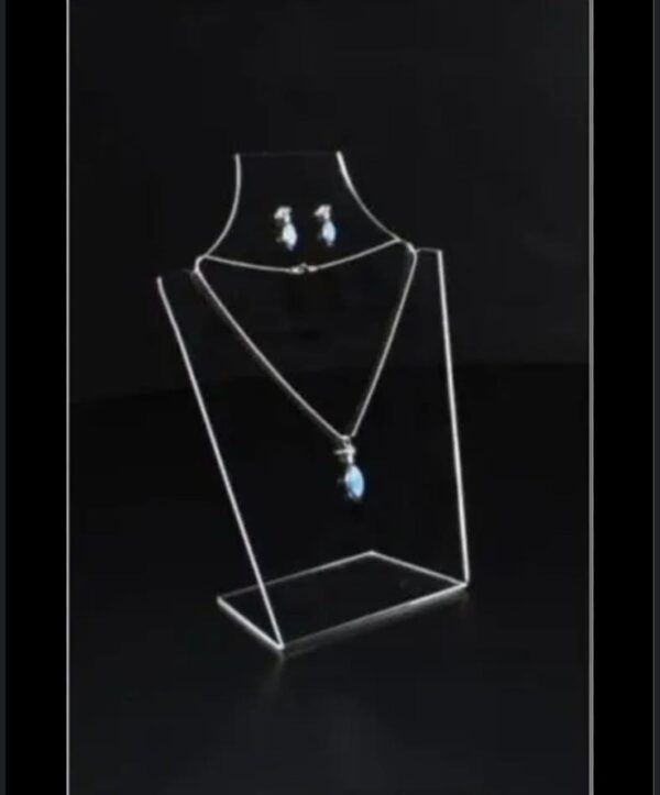 Exhibidor de collares cuello redondo de acrílico