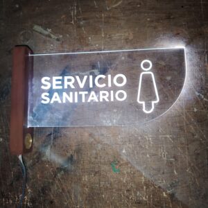 Rótulo led para indentificar ambiente comercial para pared