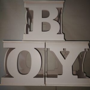 Juego de cubos de 38cm para decorar temática BOY