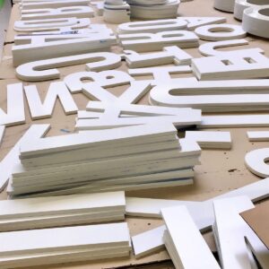 Letras o números de PVC de 5mm de grosor