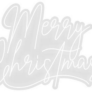 Rótulo Neón Merry Christmas blanco