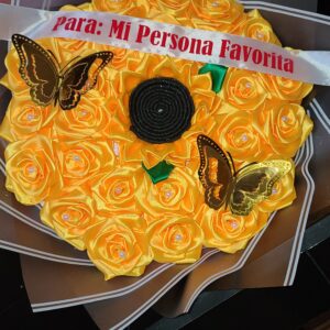Flores en listón