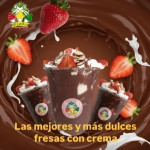 Fresas con crema tradicional 12 onz con Nutella